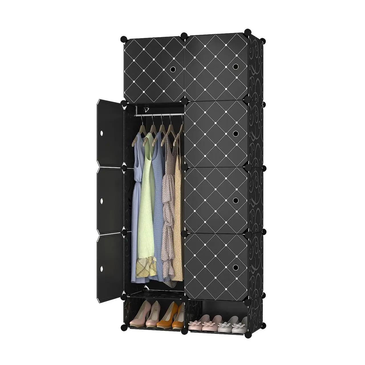 Шкаф для одежды и обуви складной пластиковый на 2 секции 75х37х162 см (16986)