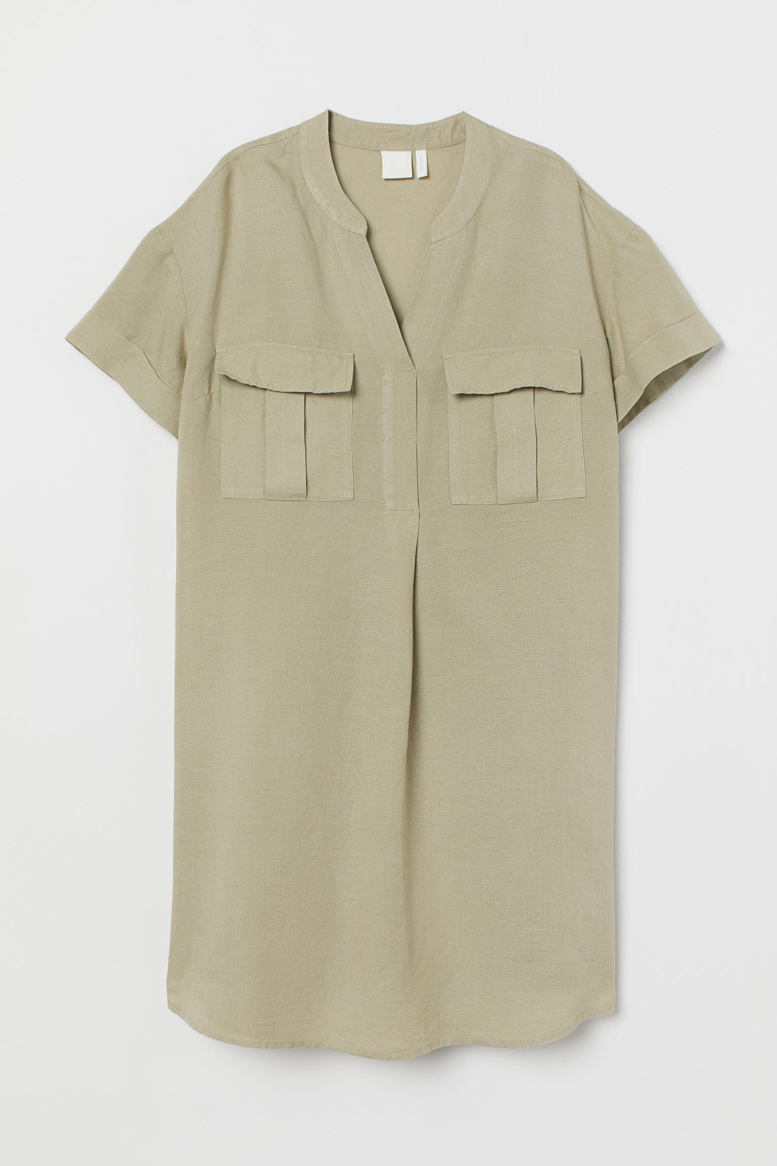 Платье льняное р. 34 Хаки (7435949sm)