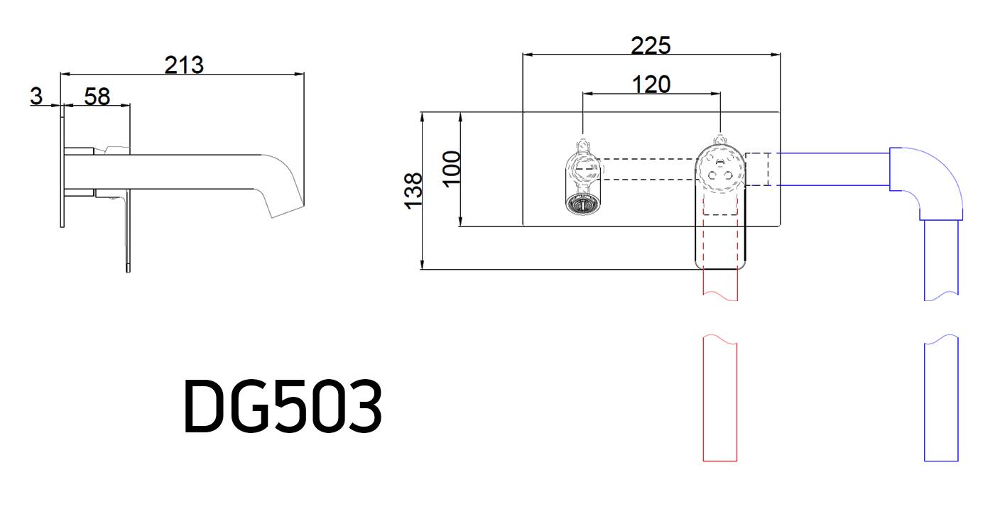 Смеситель для умывальника AiM DG503 встроенного монтажа Черный матовый (RS-DG503 matte black) - фото 6