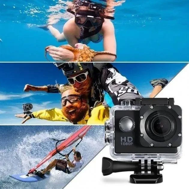 Водонепроникна камера екшн HD A7 ACTION CAMERA на шолом з набором кріплень (А7) - фото 3