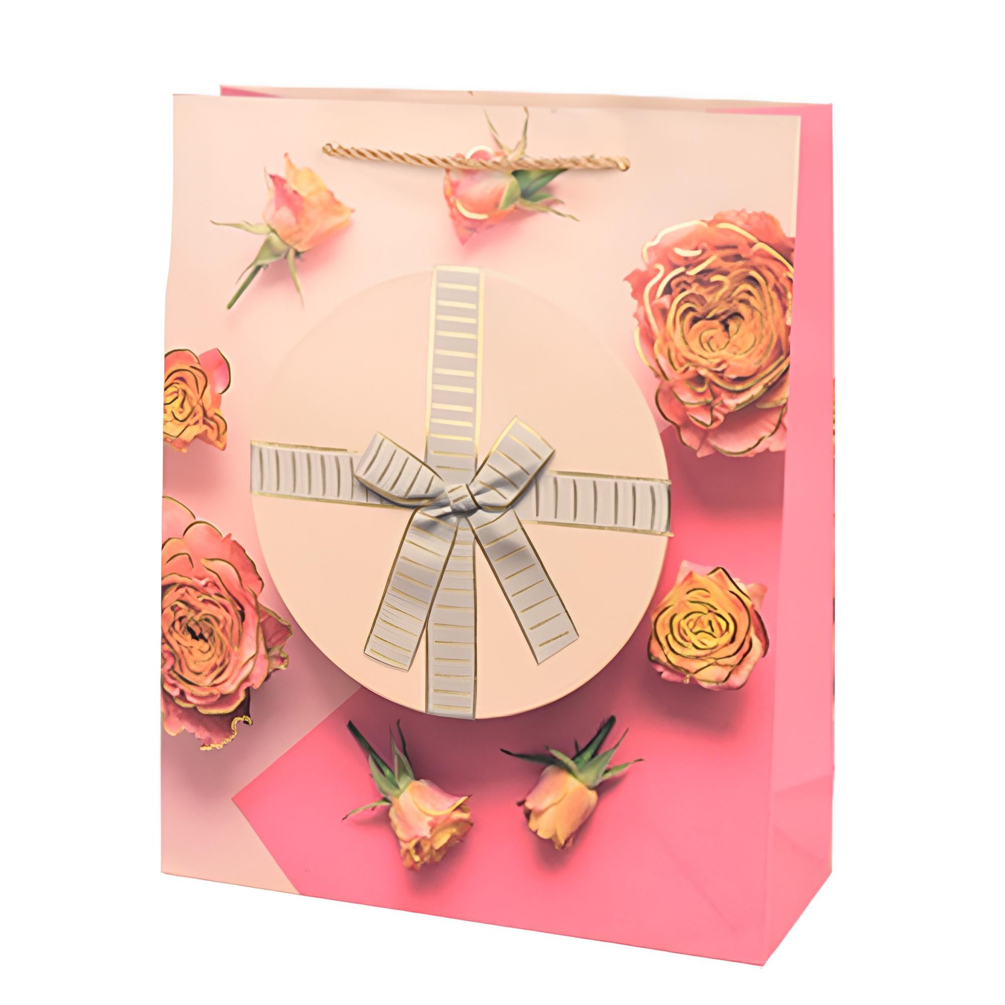 Подарочный пакет Mood R34666-M 26х32х10 см Розовый (33088485)