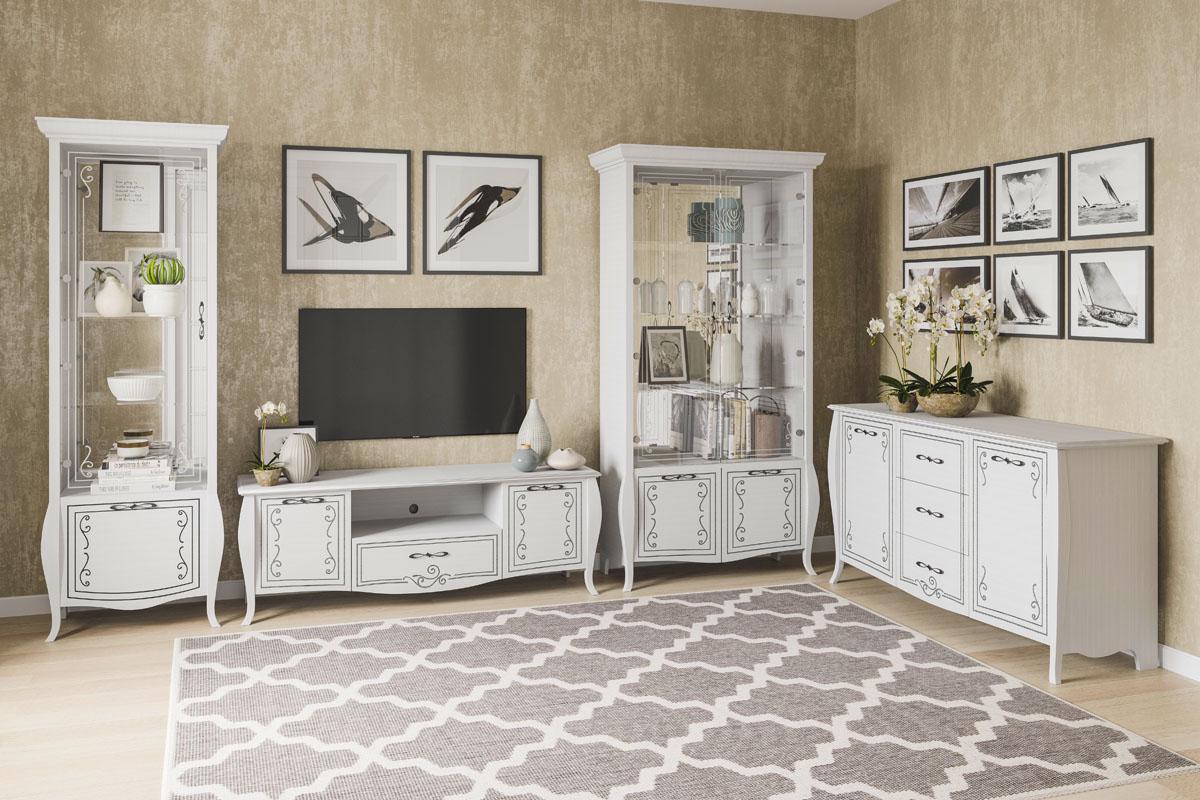 Стенка в гостиную Світ меблів Тереза ​​из ДСП 4 предмета Ясень белый