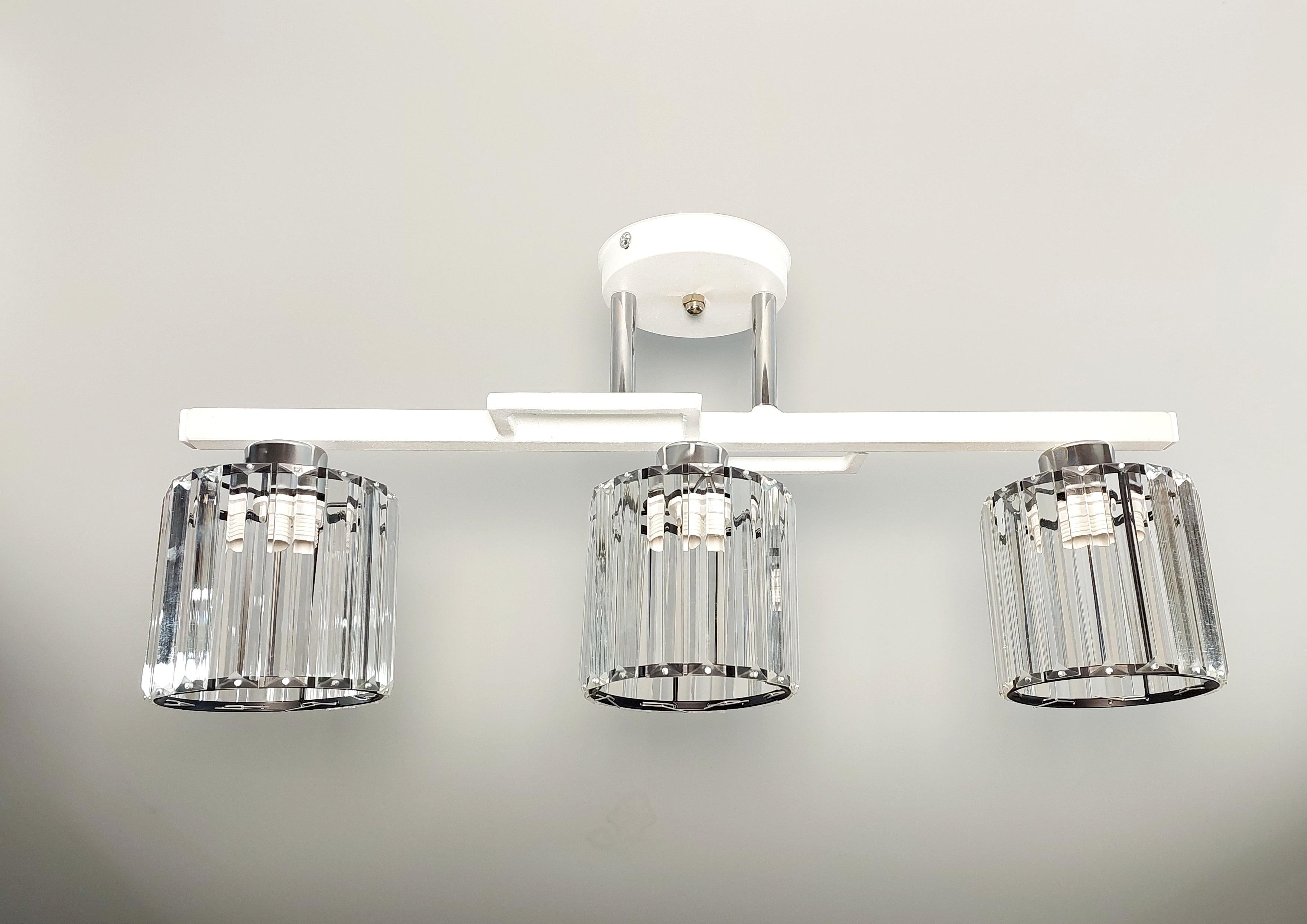 Люстра потолочная Хай-тек 1279/3 на 3 плафона металлическая Белый