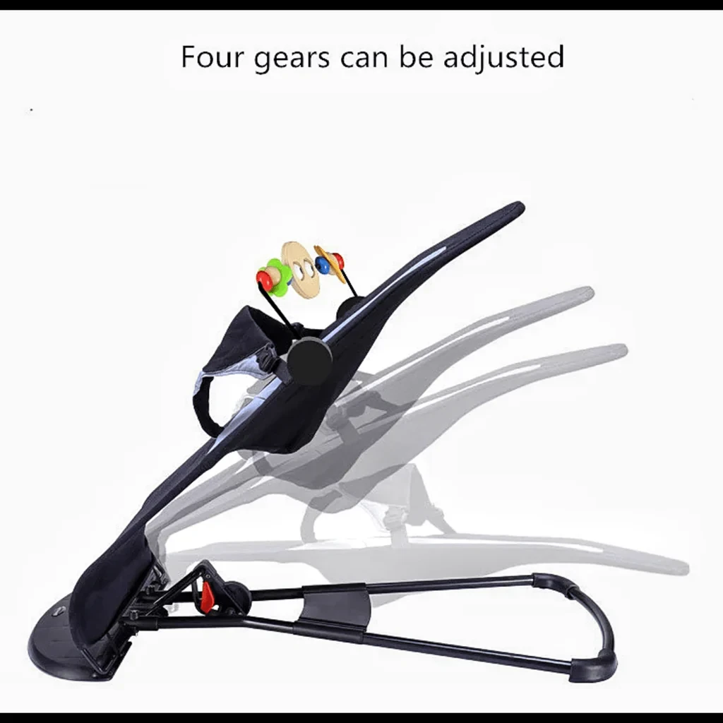 Шезлонг-гойдалка для немовлят з дугою та іграшками Чорний (2784822478) - фото 3