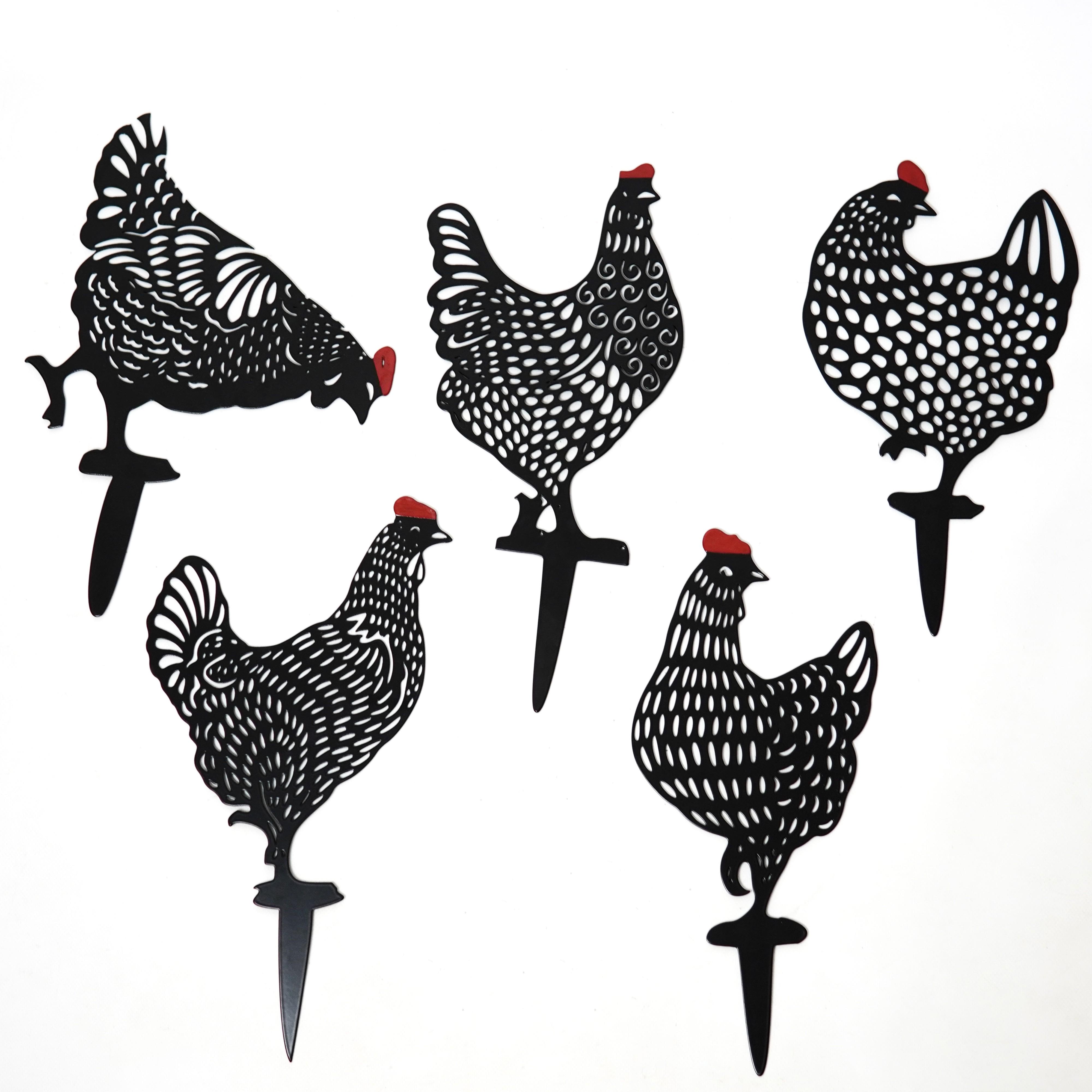 Садовая фигура Курочки металлическая для сада/газона (DCR021)