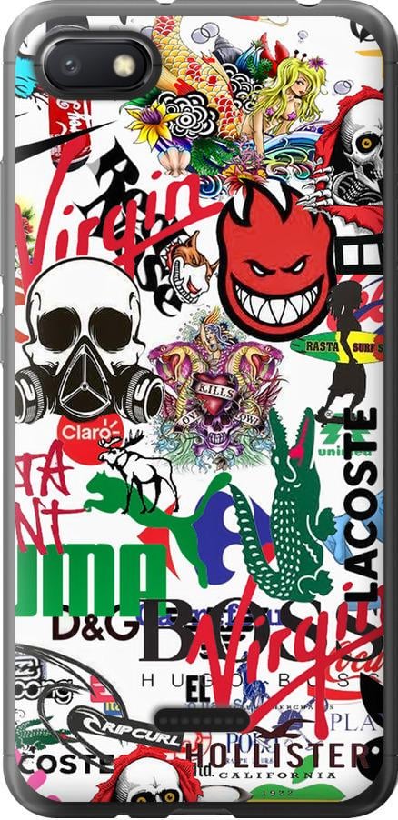 Чехол на Xiaomi Redmi 6A Many different logos (4022u-1531-42517)