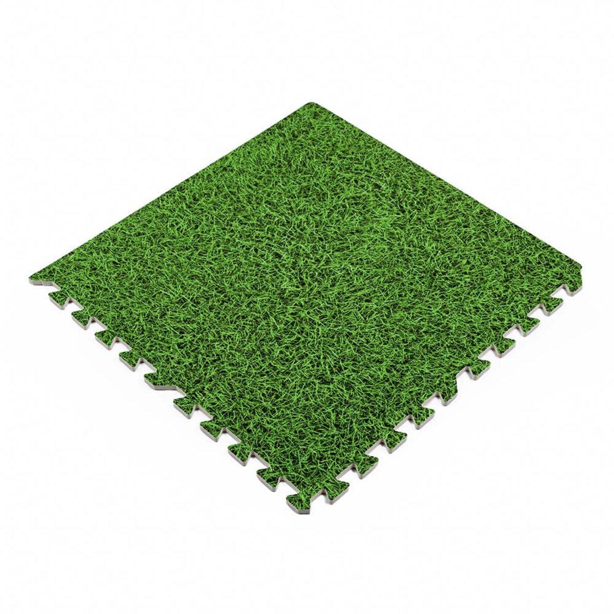 Резиновое покрытие пазл модульный 600x600x10 мм Зеленая трава (SW-00000153)