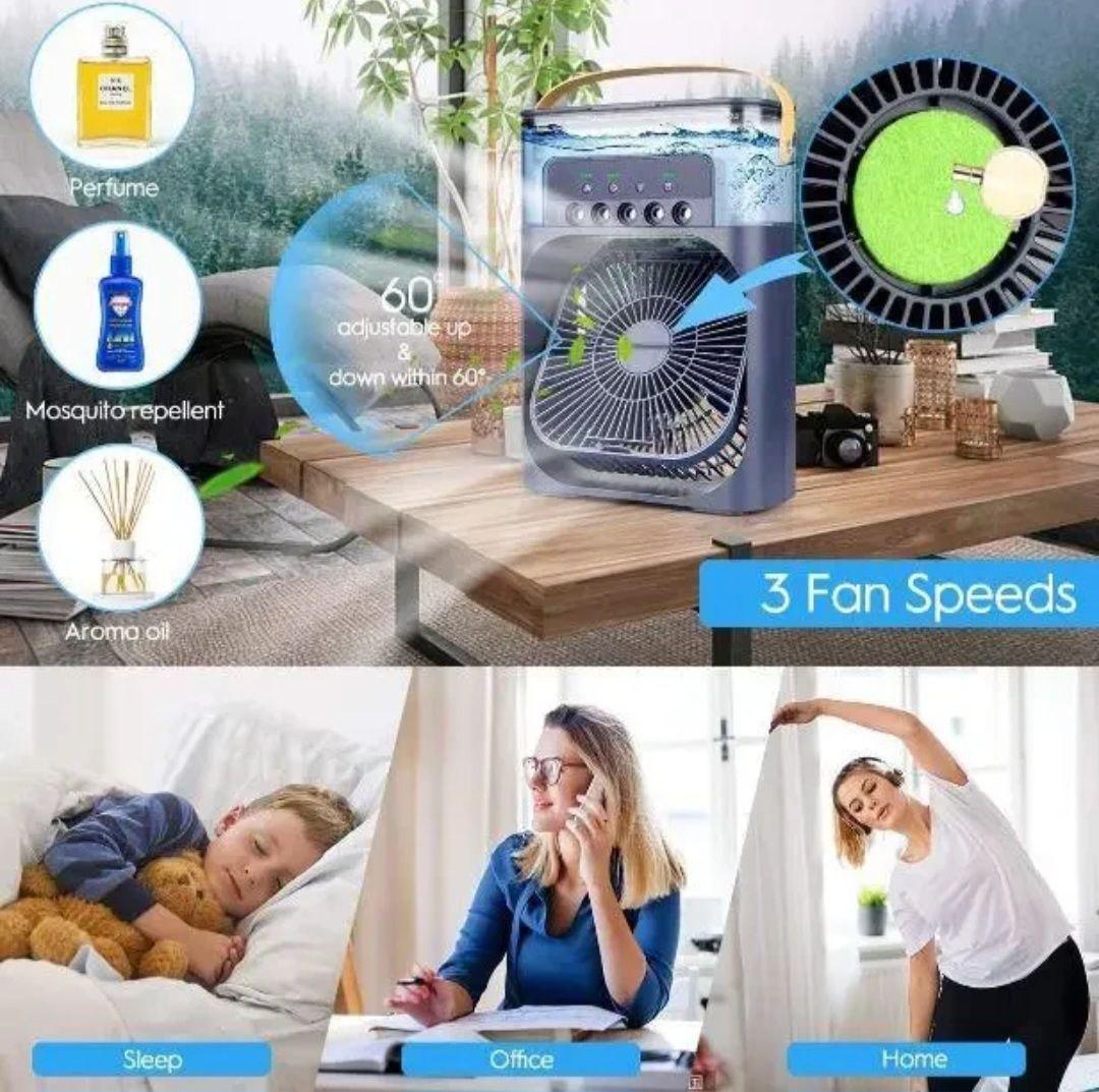 Кондиціонер міні портативний AIR Cooler Fan від USB Type-C 4в1 вентилятор/охолоджувач/зволожувач/нічник (19543673) - фото 9