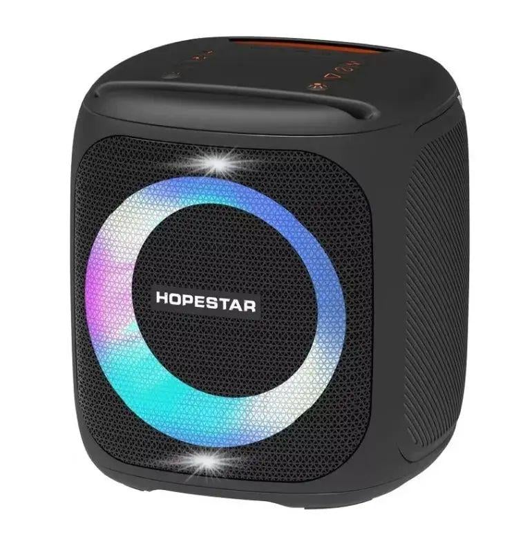 Колонка портативная беспроводная Hopestar 100 Party 10000 mAh 50W 70 Гц-20 кГц bluetooth с микрофоном 22,5х22,5х24,5 см