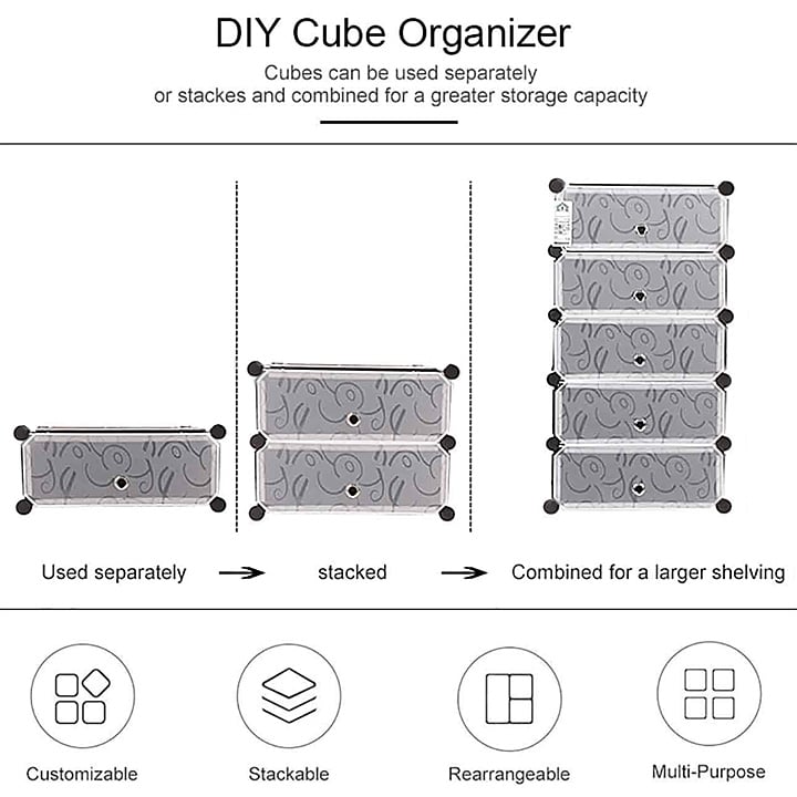 Шкаф пластиковый Storage Cube Cabinet «А1-5» 37x37x90 см - фото 5 Шкаф пластиковый Storage Cube Cabinet «А1-5» 37x37x90 см - фото 5