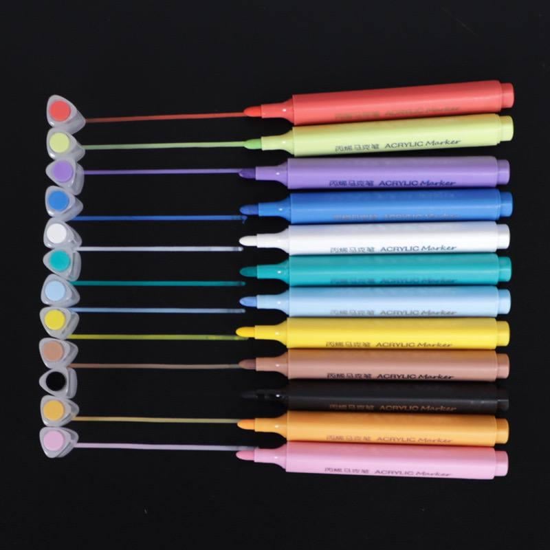 Набір акрилових маркерів  для малювання та творчості  для тканини дерева та кераміки в пластиковому кейсі 48 шт. - фото 3