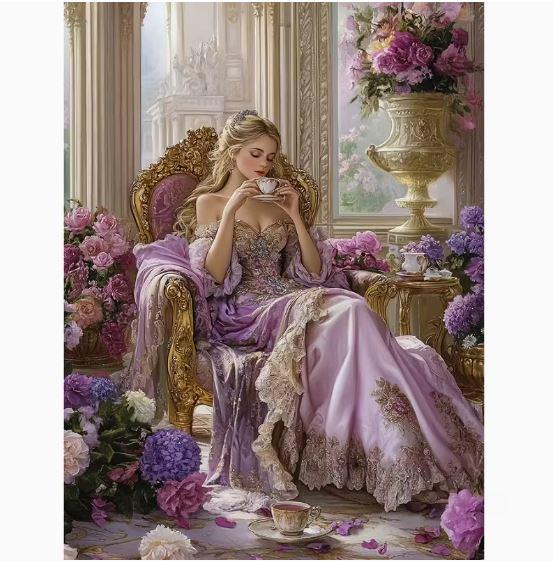 Набор для вышивания крестиком JOZYSH Чаепитие 14CT канва Аиду с нанесенным рисунком 40x50 см (2895911918)