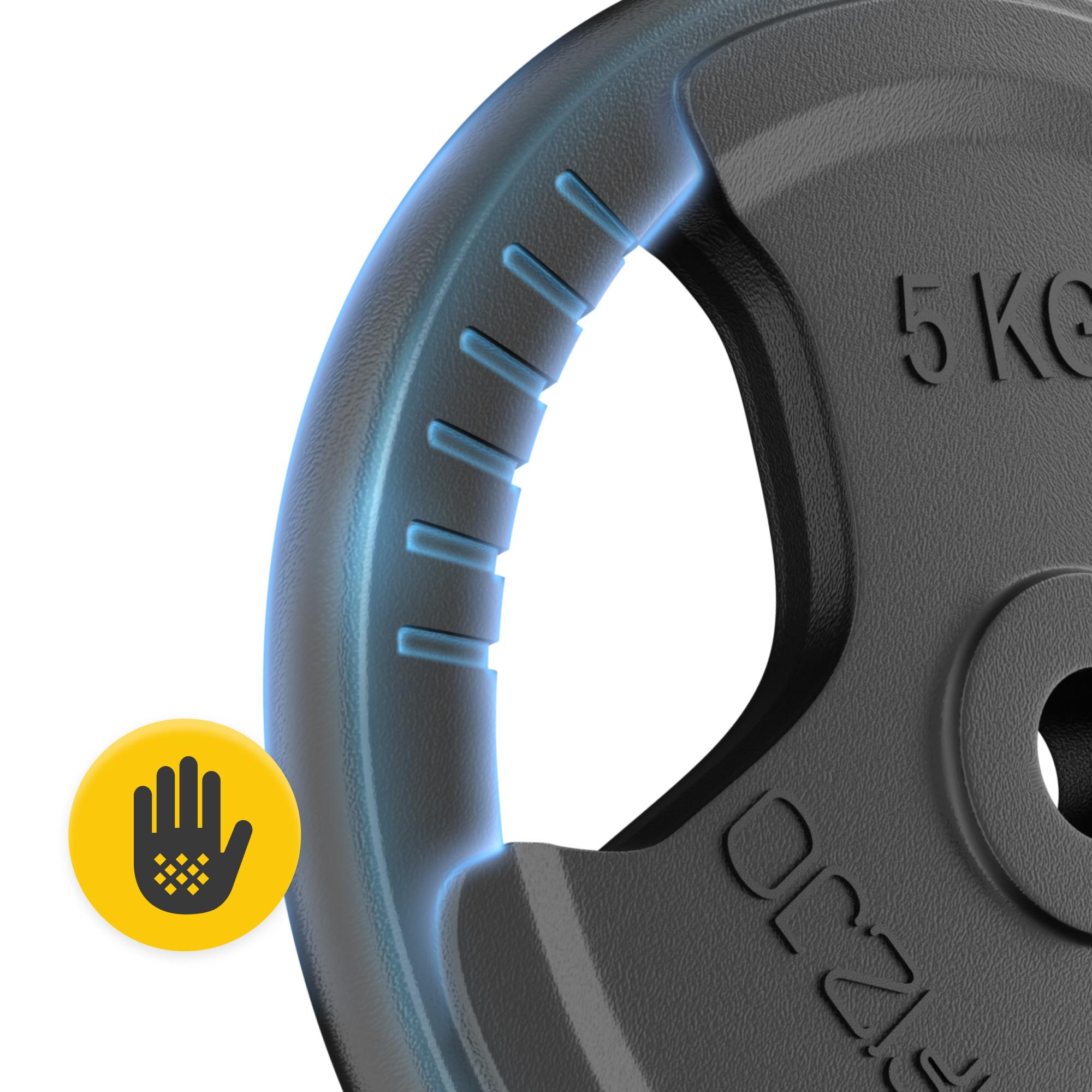 Диск металевий 4fizjo 2 x 5 кг 26 мм Black (P-5905973401340) - фото 4