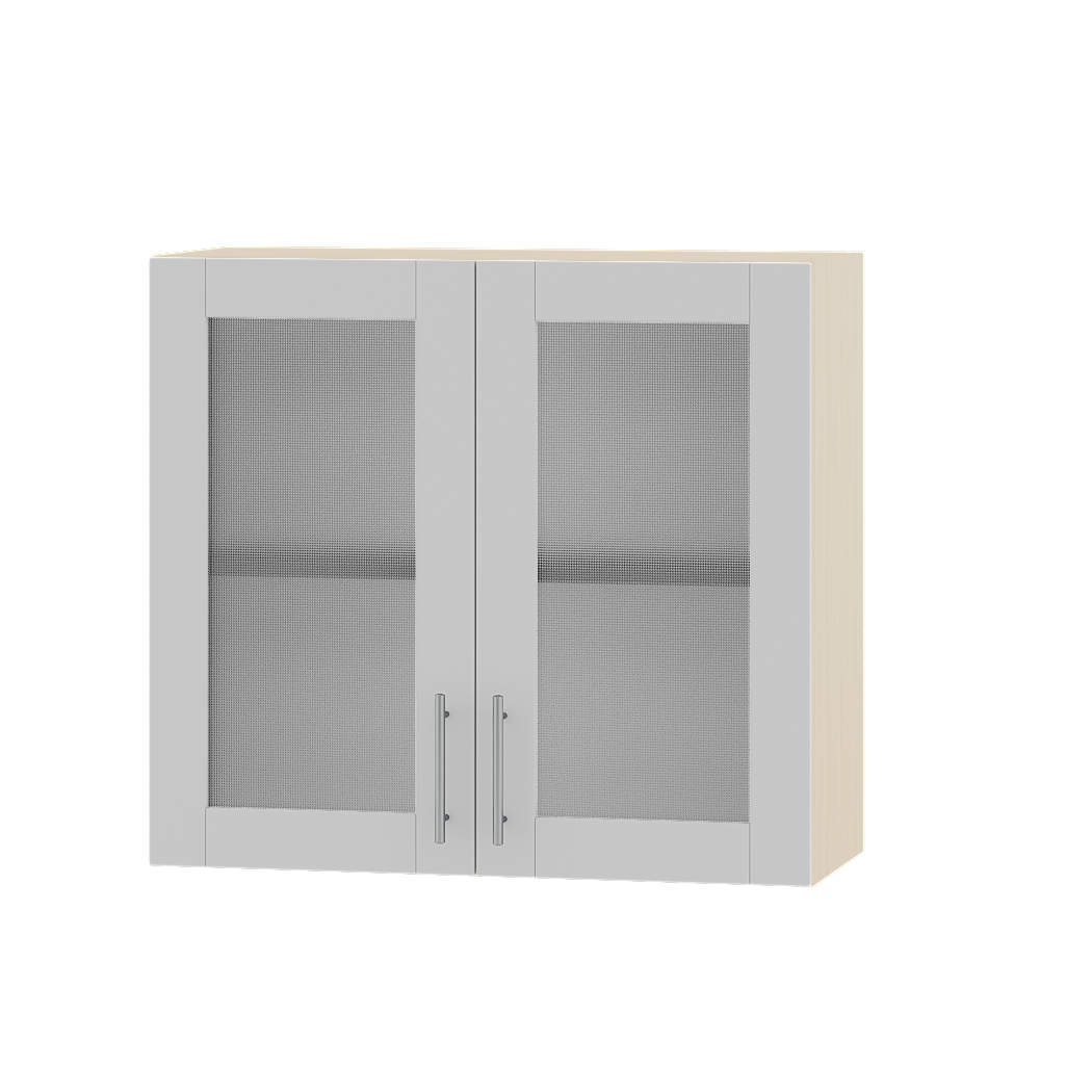 Шкаф верхний Эверест Оптима модуль Верх витрина ВВ10-800 80х30х72 см Нимфея Альба/Дуб молочный (03811)