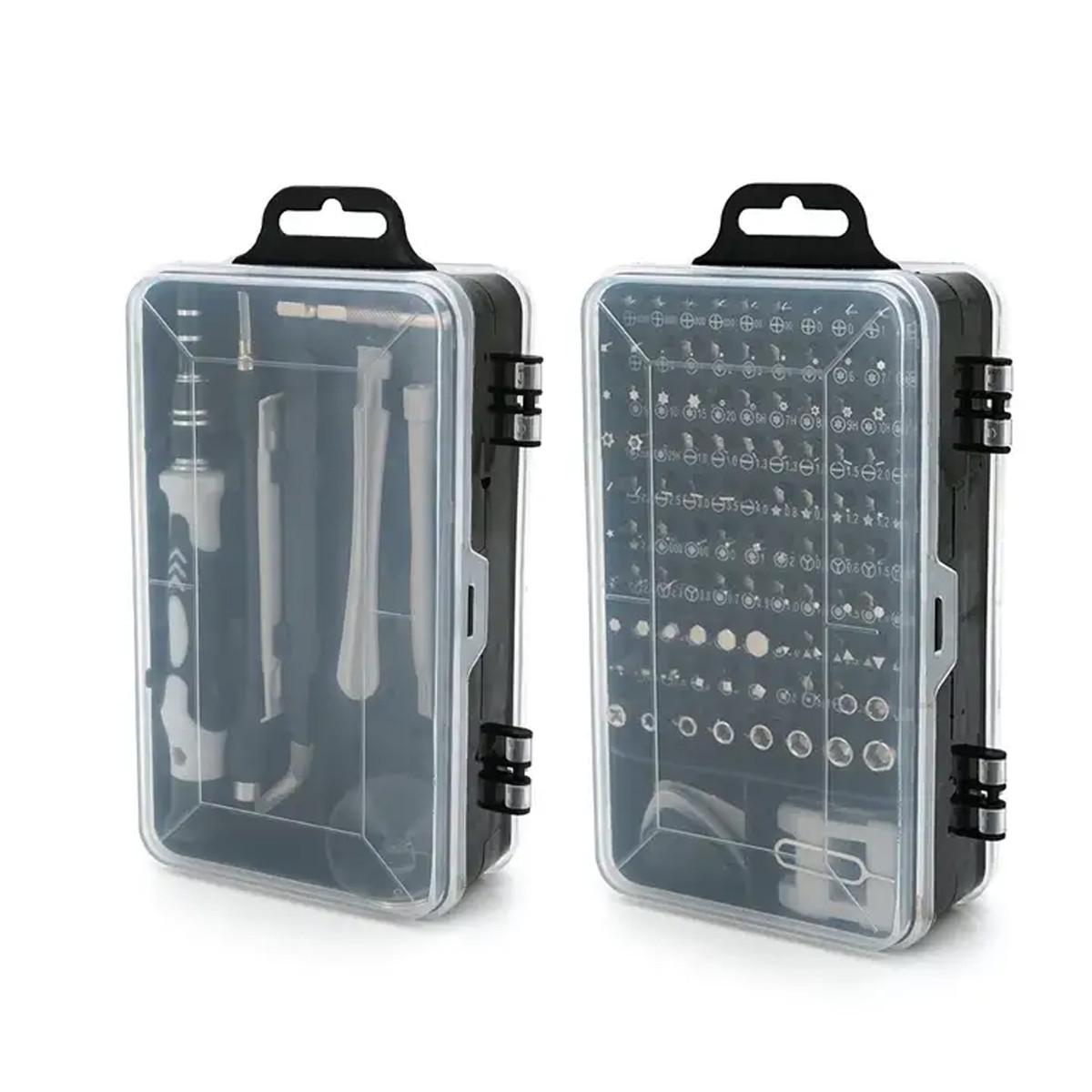 Набор магнитных бит и отверток Transparent 115в1 для точных работ С гибким удлинителем в кейсе Black (110311) - фото 10