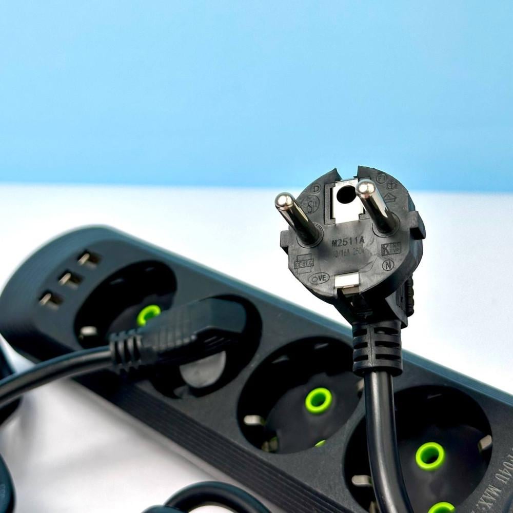 Удлинитель сетевой UA Power F04U на 4 розетки + 3USB 2 м - фото 4 Удлинитель сетевой UA Power F04U на 4 розетки + 3USB 2 м - фото 4