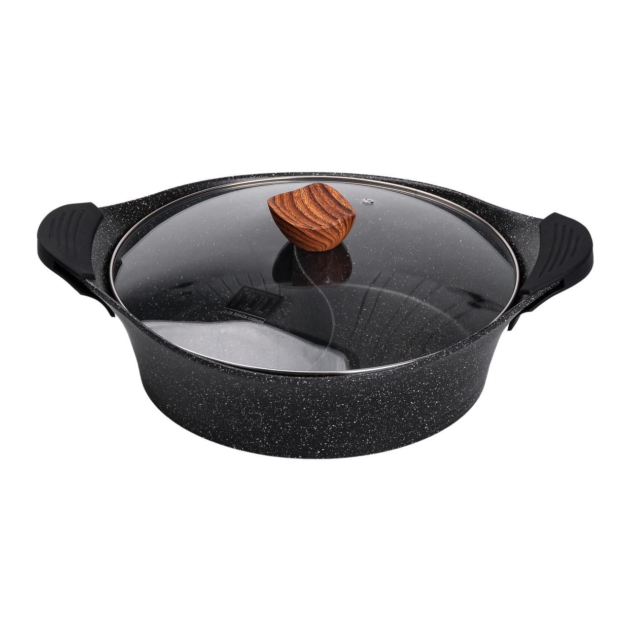 Кастрюля алюминиевая MGC HP-4-413B Ø 30 см 2-ступенчатое мраморное антипригарное покрытие