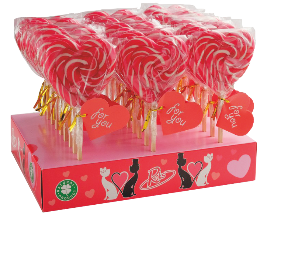 Леденцы Roks Сердце вите/Кошки дисплей 50 г 27 шт. 1,350 кг (27Н)