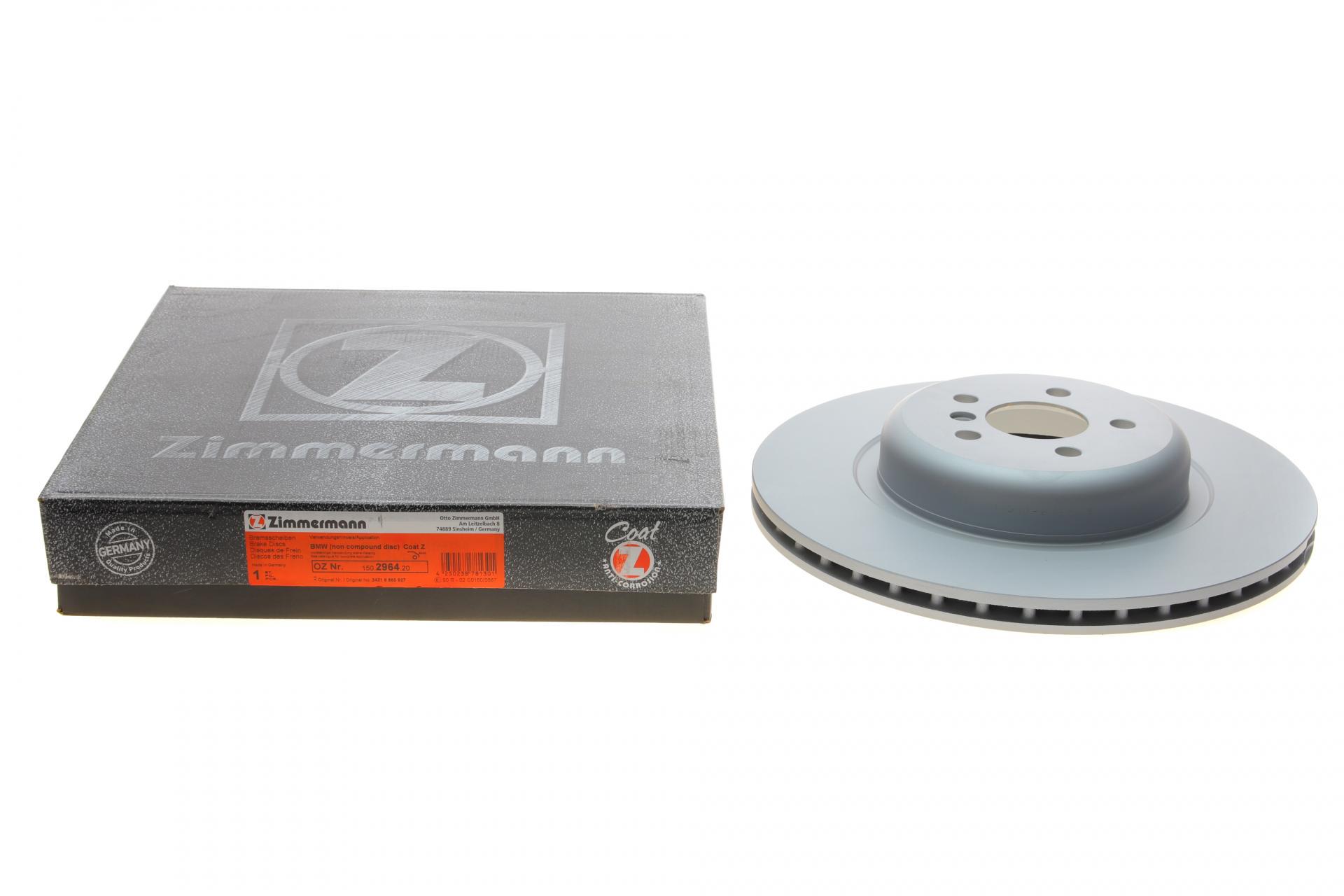 Диск тормозной задний ZIMMERMANN 5 G30/F90/X5 G05/X6 G06 18-370x24 мм (150.2964.20)