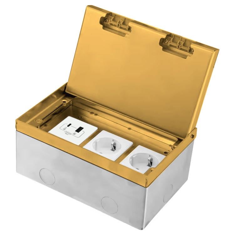 Розетка напольная LIVOLO скрытого монтажа 2 розетки USB-A/USB Type-C 36 Вт нержавеющая сталь Золотой (VL-SHSJ53-TC.UA.UC-WP-A) Розетка напольная LIVOLO скрытого монтажа 2 розетки USB-A/USB Type-C 36 Вт нержавеющая сталь Золотой (VL-SHSJ53-TC.UA.UC-WP-A)