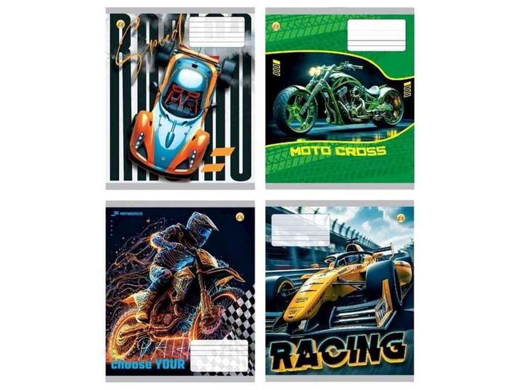 Тетрадь в косую линию Тетрада 12 л. 25 шт. твердая 43112 АВТОМОТО (1064066)