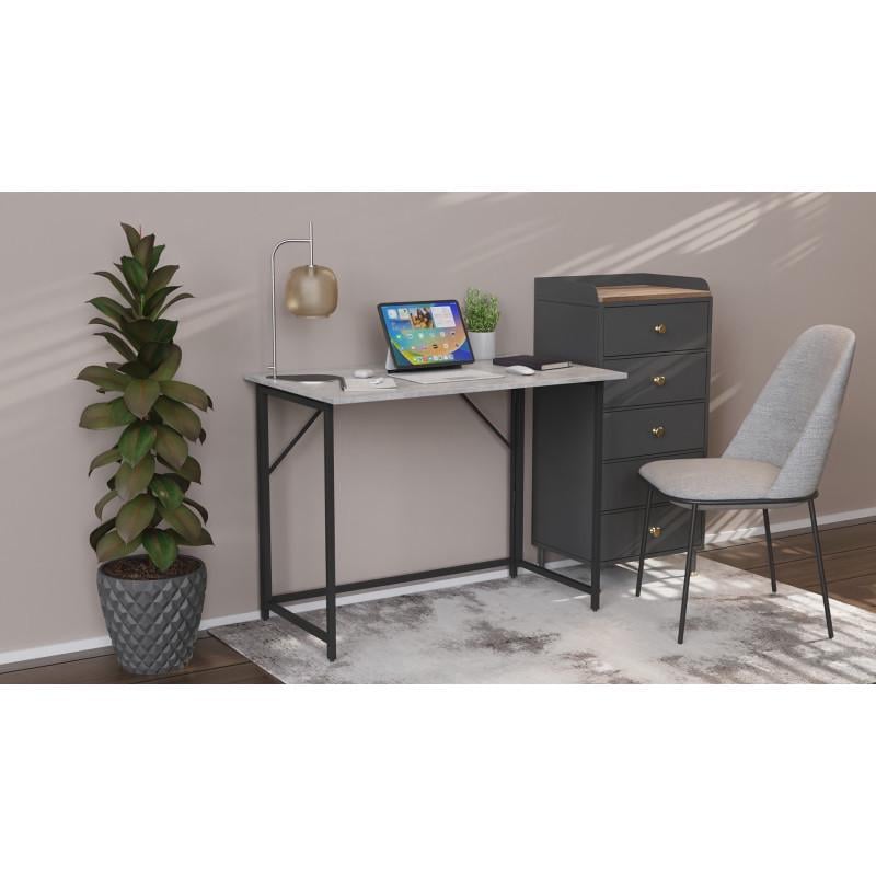 Стіл розкладний Ferrum-decor Moris метал/ДСП Чорний/Бетон (FRD-104675) - фото 3 Стіл розкладний Ferrum-decor Moris метал/ДСП Чорний/Бетон (FRD-104675) - фото 3