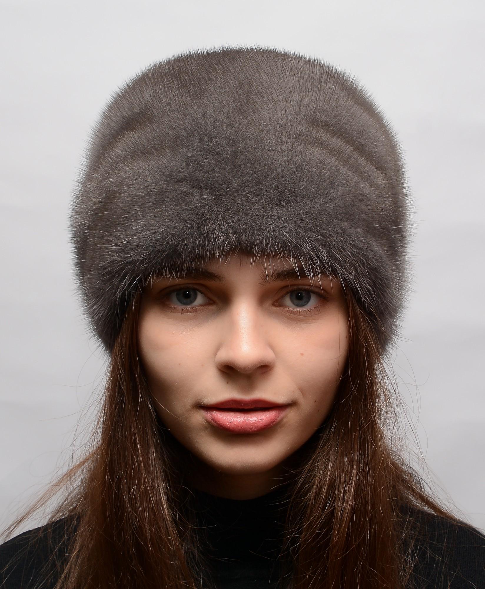 Женская кубанка Меховой стиль Конверт из натурального меха норки Графит (063/А)