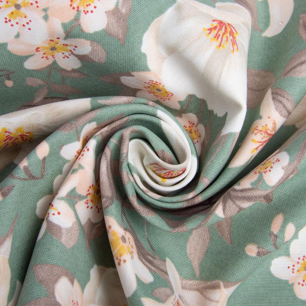 Ткань декоративная V-09 Лилия с водоотталкивающей пропиткой Зеленый (25539)