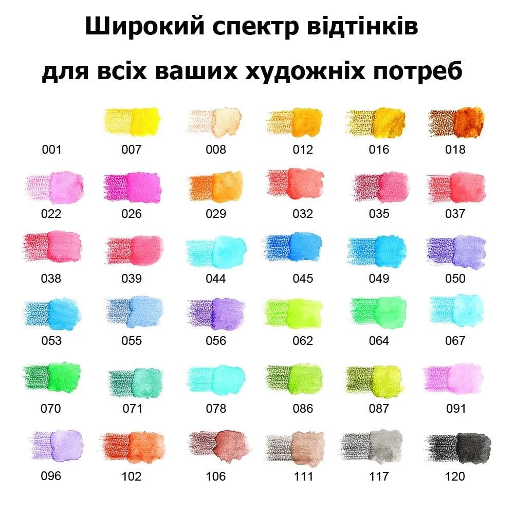 Акварельні олівці KALOUR AquaVibe 36 кол. (YV-PWC036) - фото 2