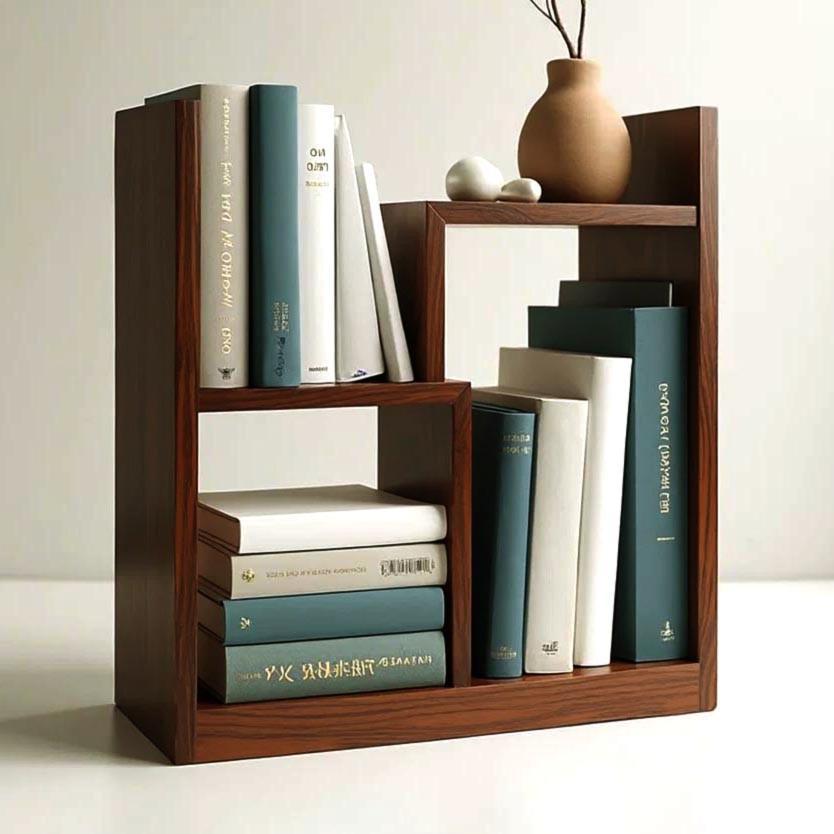 Полка книжная настольная из дерева Нелиторис Терракот (КПА-024832)