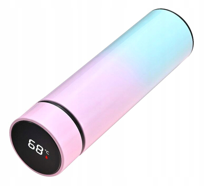 Термокружка Омбре с сенсорным дисплеем 500 мл Розово-голубой (31643303)