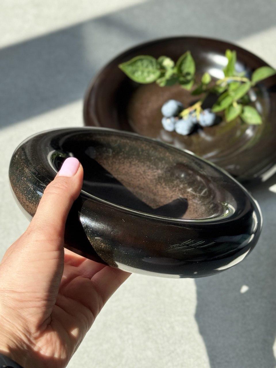 Тарілка Кам'яне коло керамічна 20,3 см Чорний (OS-101-0508A) - фото 5 Тарілка Кам'яне коло керамічна 20,3 см Чорний (OS-101-0508A) - фото 5