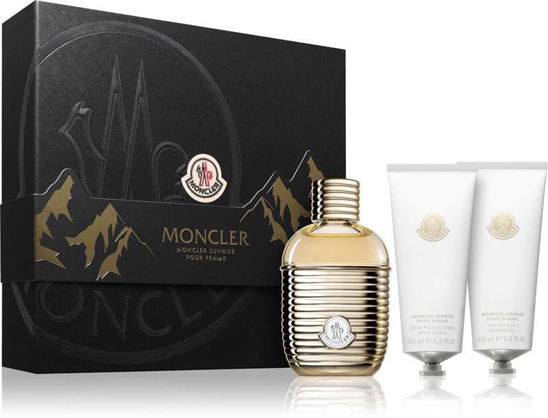 Подарочный набор для женщин Moncler Sunrise парфюмированная вода 100 мл/парфюмированное молочко для тела 100 мл/парфюмированный гель для душа 100 мл