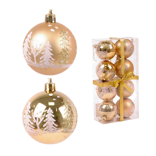 Набір пластикових новорічних кульок BAI0578-2 8 шт. 6 см (43181)