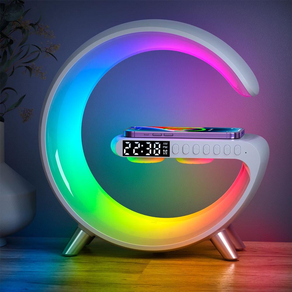 Лампа-ночник EVIO Quality настольная смарт с беспроводной зарядкой и Bluetooth колонкой Белый Лампа-ночник EVIO Quality настольная смарт с беспроводной зарядкой и Bluetooth колонкой Белый