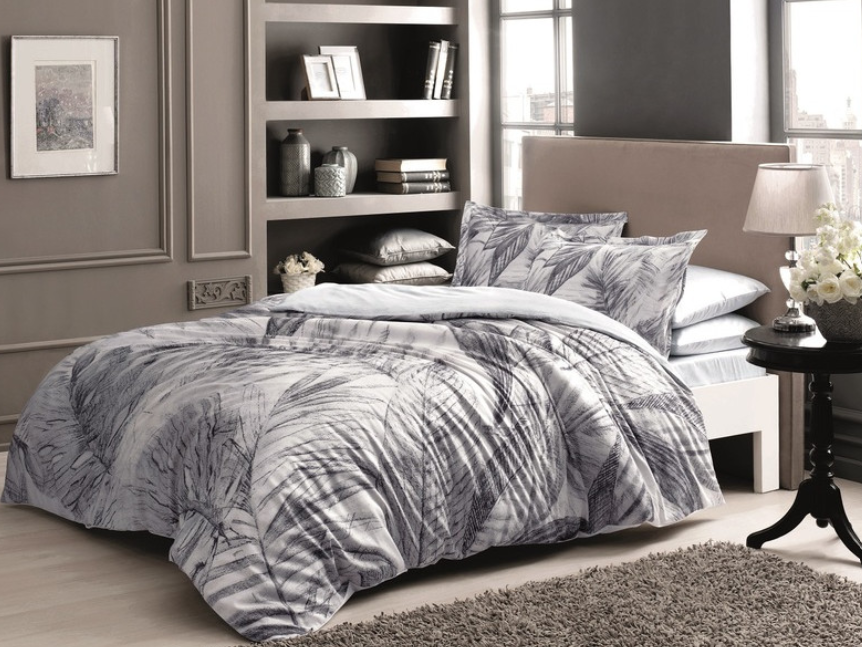 Постельное белье TАС Ciara Сатин digital Евро Серый