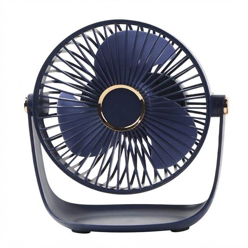 Настольный вентилятор Lesko Mini Desktop Fan PF-12 USB с регулировкой на 360° Dark Blue (37990024)