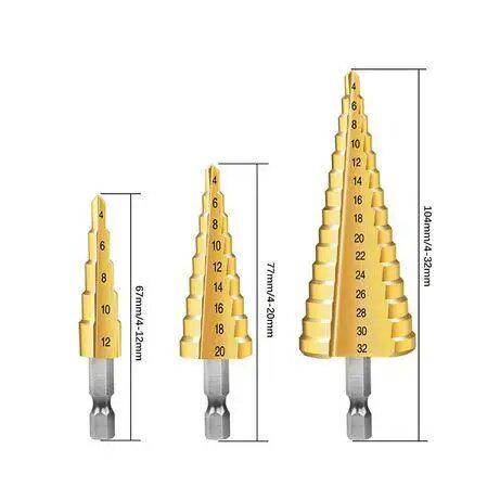 Набір ступінчастих свердел 4-32 мм DoVVALT 8566 3 шт. - фото 2