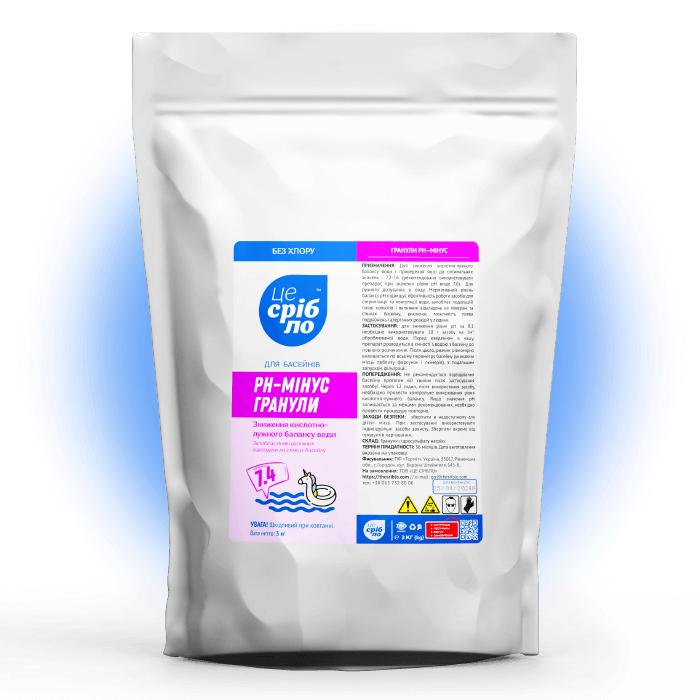 Средство для понижения пш в бассейне ЦЕ СРІБЛО РH-МИНУС для бесхлорной дезинфекции 3 кг (THESR021) - фото 3 Средство для понижения пш в бассейне ЦЕ СРІБЛО РH-МИНУС для бесхлорной дезинфекции 3 кг (THESR021) - фото 3
