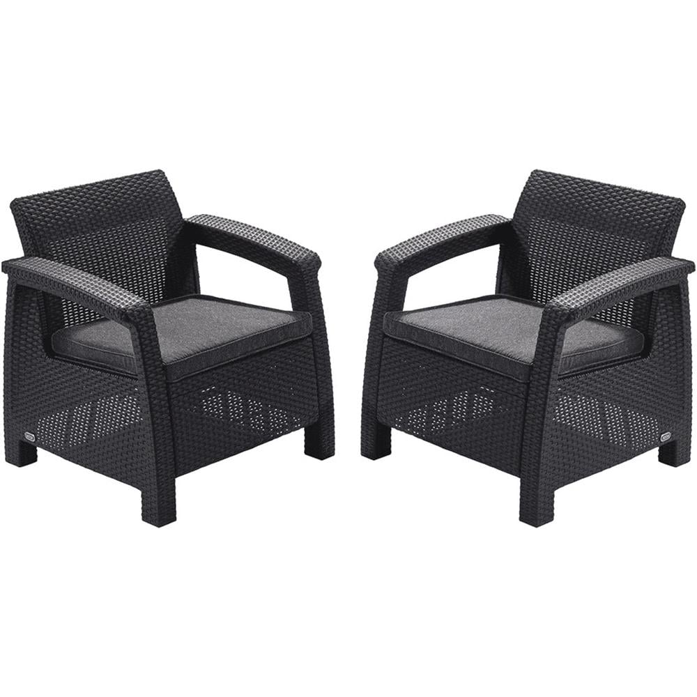 Комплект садових крісел Keter Corfu Duo Set Графітовий (258976)