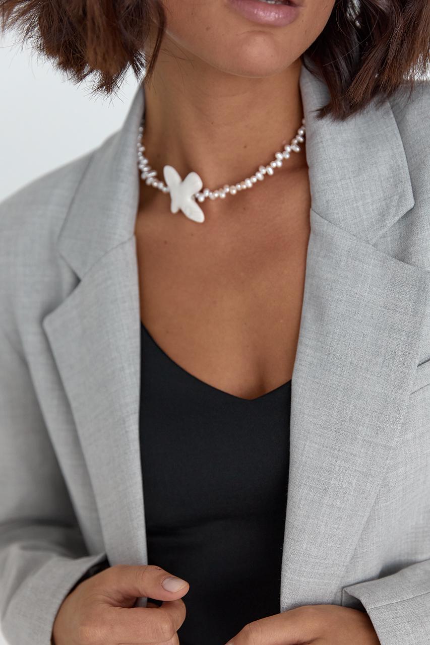 Пиджак однобортный на пуговице M Серый (11686269) - фото 5