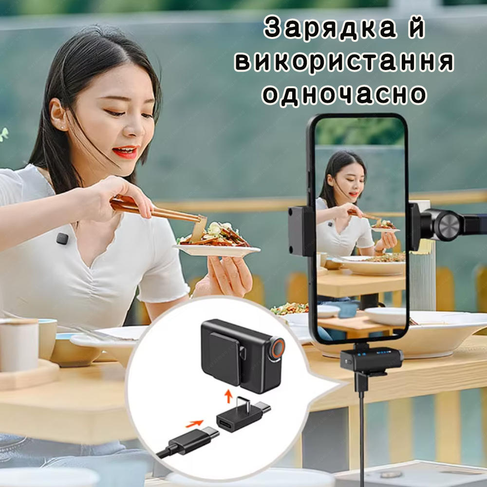 Микрофон беспроводной петличный Savetek M15 mini с шумопоглощением AI для телефона Type-C/Lightning и камеры (114640496) - фото 10