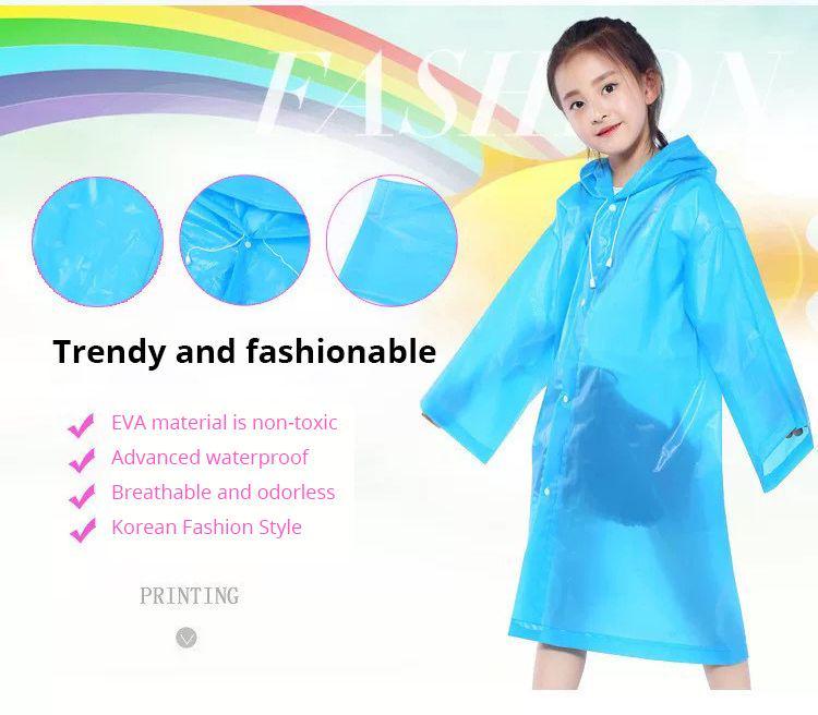 Дощовик дитячий RAINWEAR Unisex з капюшоном на кнопках 110-145 см Blue (83369) - фото 5