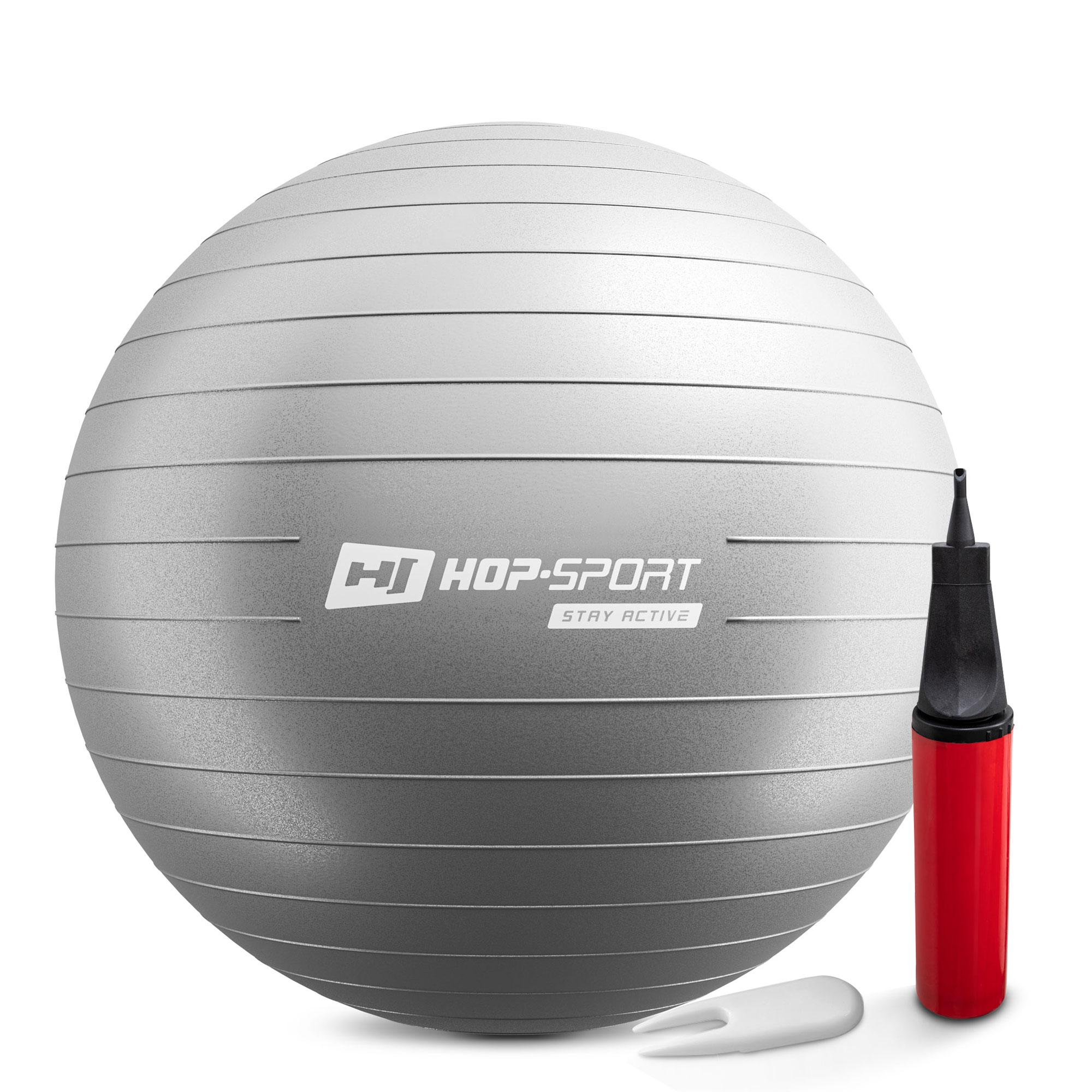 Фитбол Hop-Sport 65 см + насос Серебристый (1839)