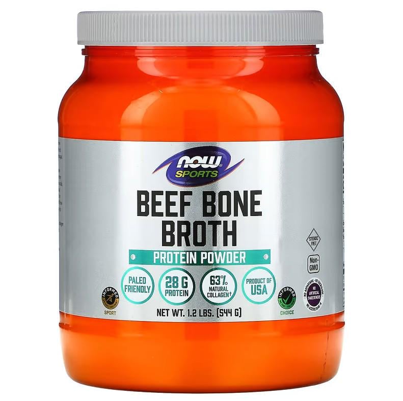Натуральная добавка Now Foods Beef Bone Broth Protein Powder 544 г