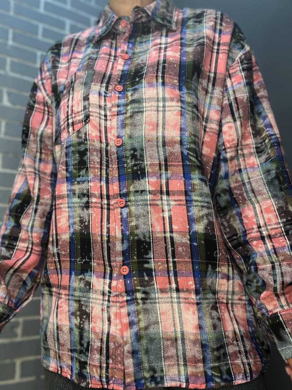 Сорочка жіноча A-N 2775 картата варена в клітинку оверсайз коттон OS Рожевий (2906) - фото 2 Сорочка жіноча A-N 2775 картата варена в клітинку оверсайз коттон OS Рожевий (2906) - фото 2