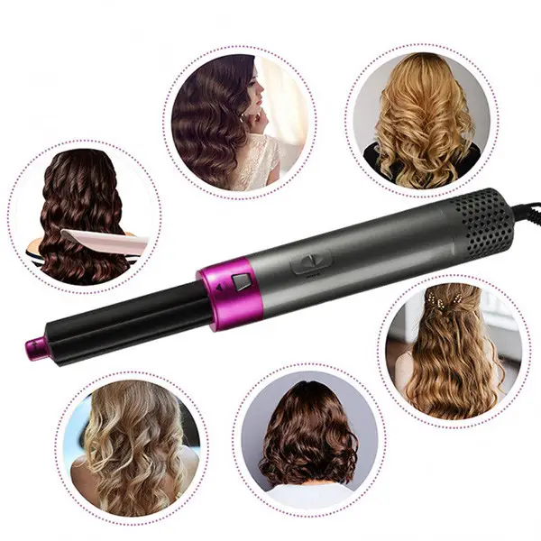 Фен-щетка для укладки волос Hot AIR Styler 5в1 Розово-серый (MS-12879) - фото 4