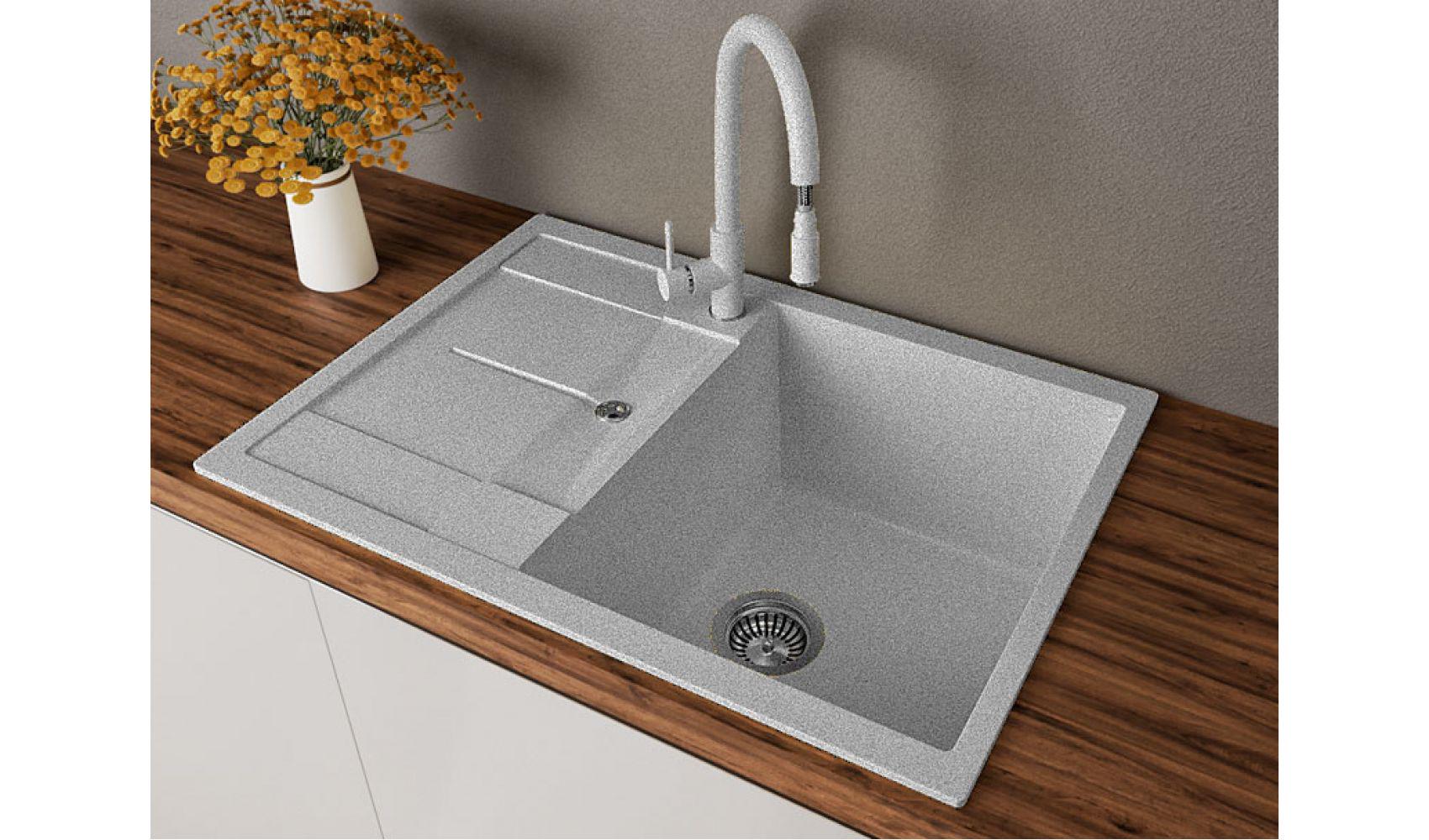 Кухонна мийка Lexona Candy Compact гранітна Сірий - фото 2