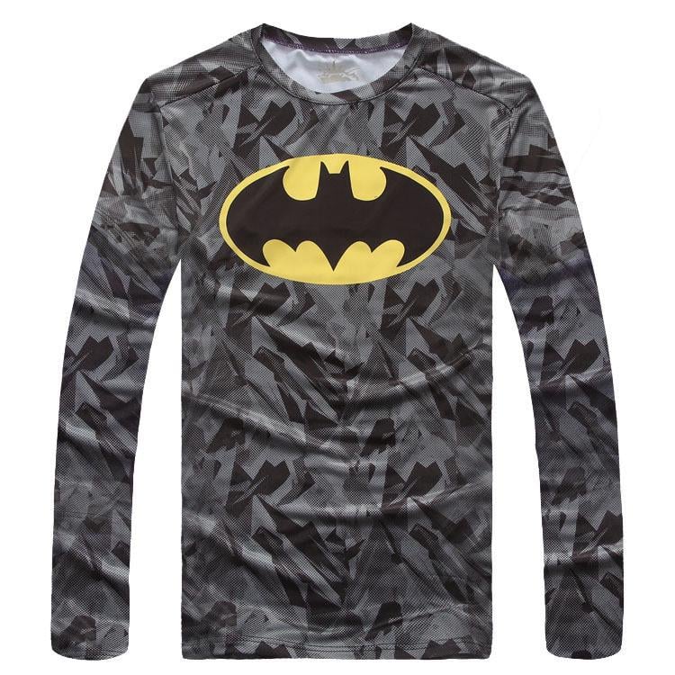 Рашгард спортивный Бэтмен с длинным рукавом S Серый (10-1267)