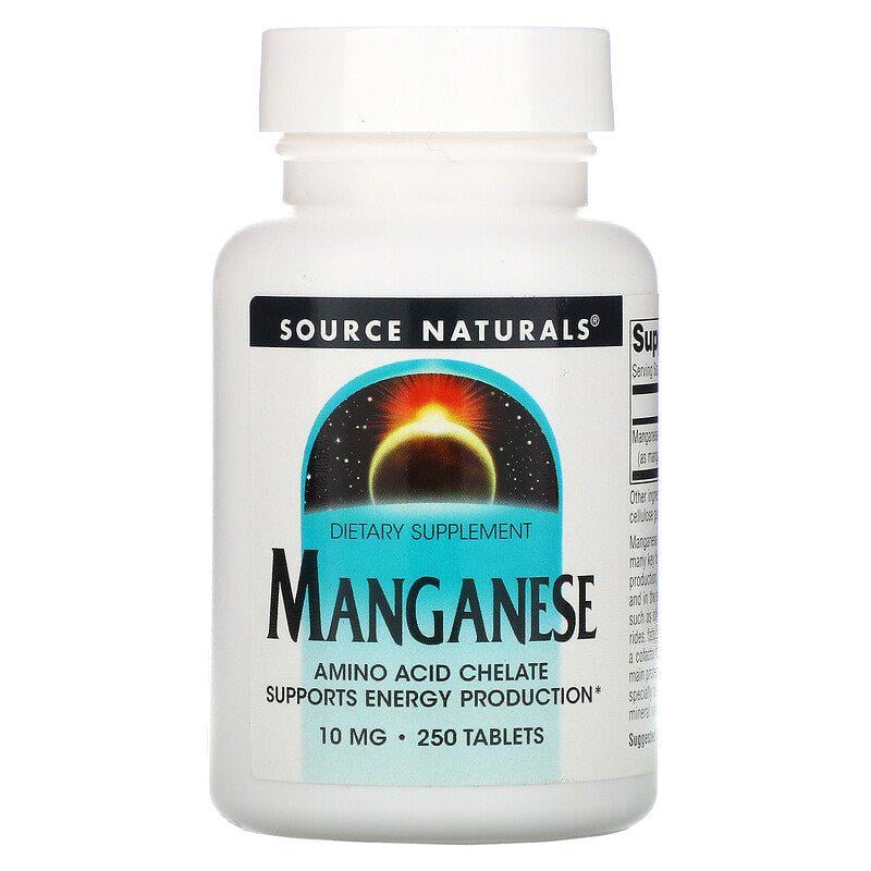 Микроэлемент Марганец Source Naturals Manganese 10 мг 250 Tabs
